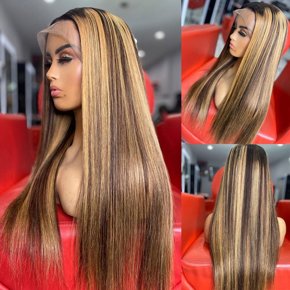 WIGIRL 30 32 Inch Highlight Ombre Lace Front Wig - your-beauty-matters