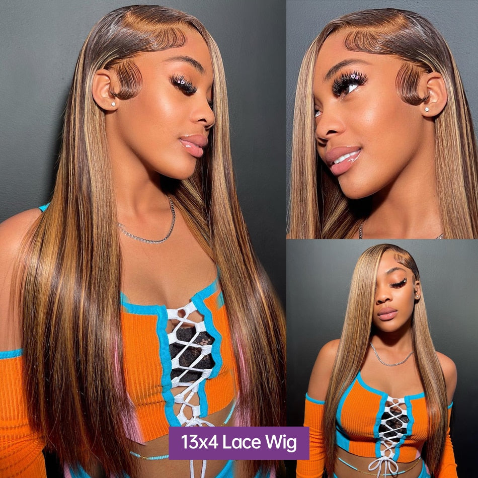 WIGIRL 30 32 Inch Highlight Ombre Lace Front Wig - your-beauty-matters