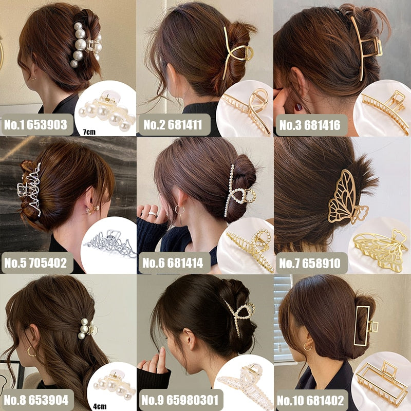 Pearl Hair Claw Set Clip for Women Gold Color Hairpins - your-beauty-matters