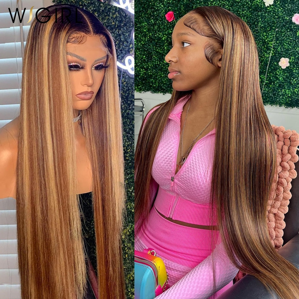 WIGIRL 30 32 Inch Highlight Ombre Lace Front Wig - your-beauty-matters