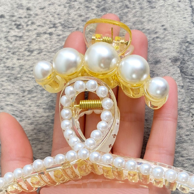 Pearl Hair Claw Set Clip for Women Gold Color Hairpins - your-beauty-matters