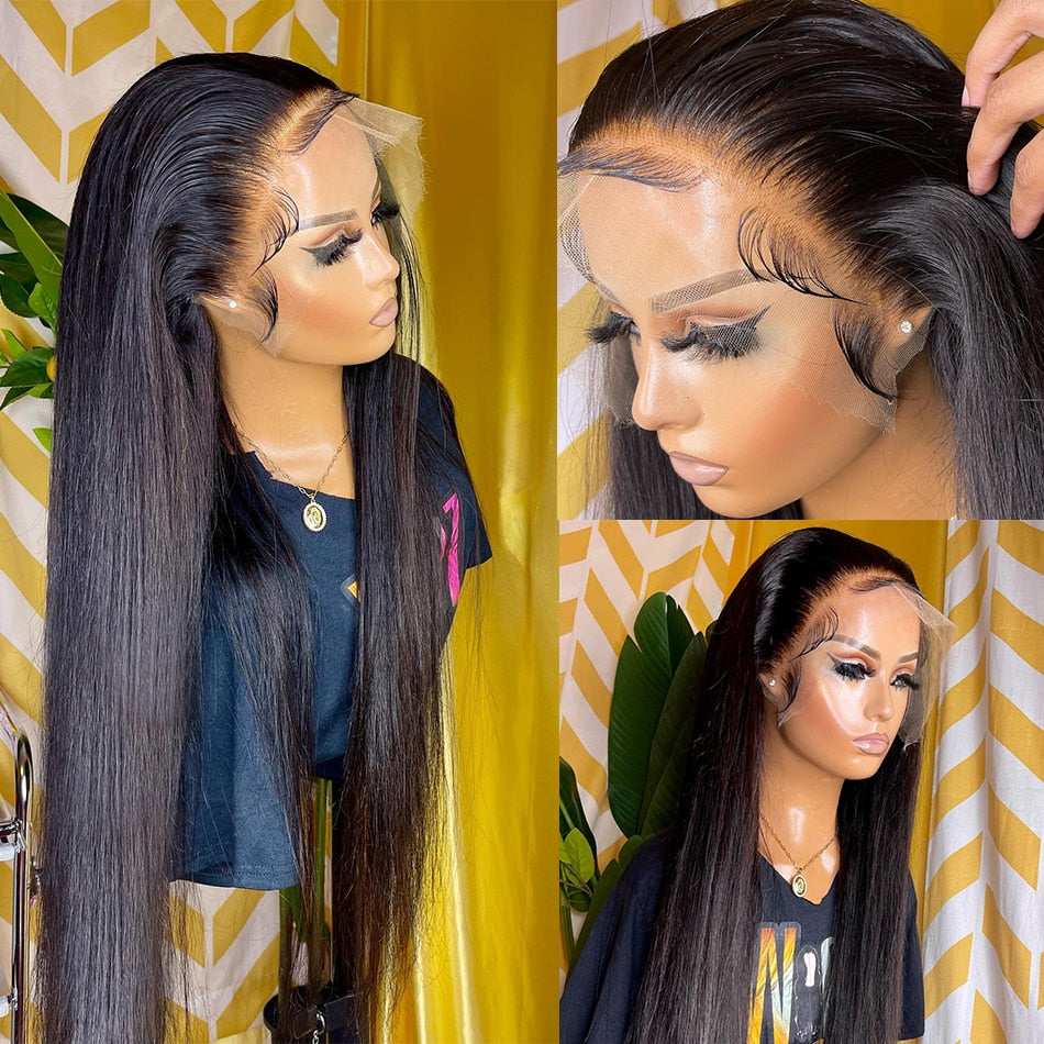 Luvin 30 32 Inch HD Transparent Straight 13x6 Lace Front Human Hair Wigs 200% Remy Brazilian 13x4 Frontal Wig For Black Women - your-beauty-matters