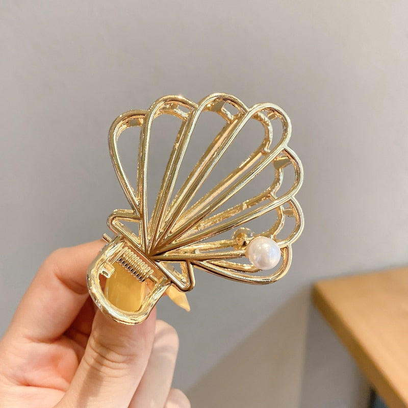 Pearl Hair Claw Set Clip for Women Gold Color Hairpins - your-beauty-matters