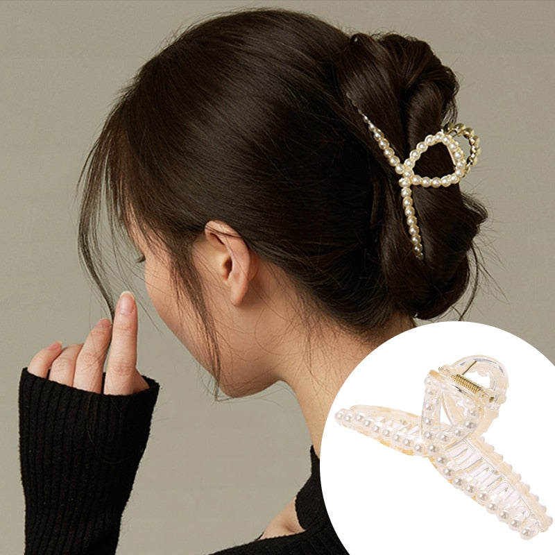 Pearl Hair Claw Set Clip for Women Gold Color Hairpins - your-beauty-matters