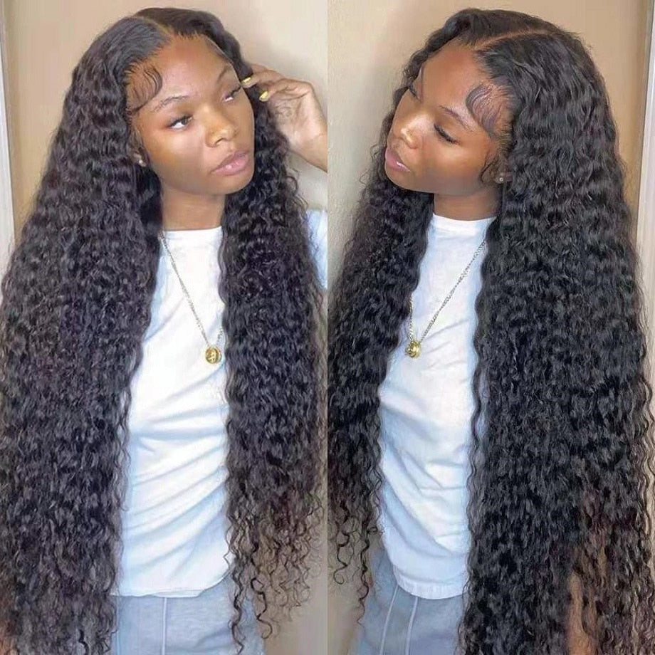 HEYJU Water Wave Curly Human Hair Wigs 30 inch HD - your-beauty-matters