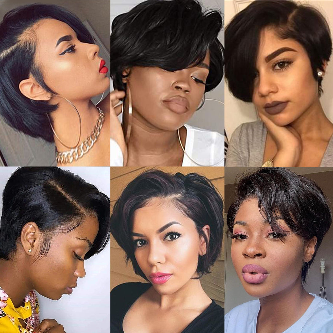 Short Straight Bob Wig Human Hair Wigs Transparent Lace Wig - your-beauty-matters