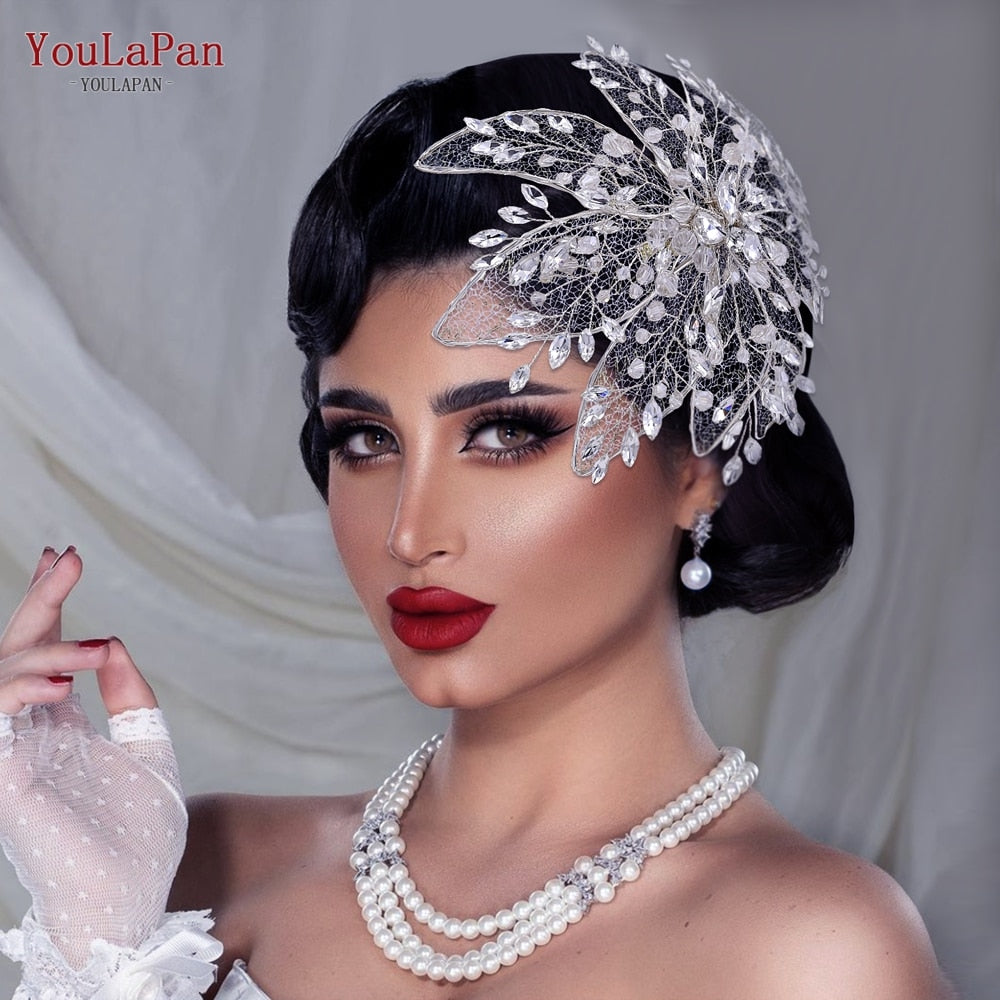 YouLaPan HP217 Wedding Floral Headpieces with Duckbill Clip