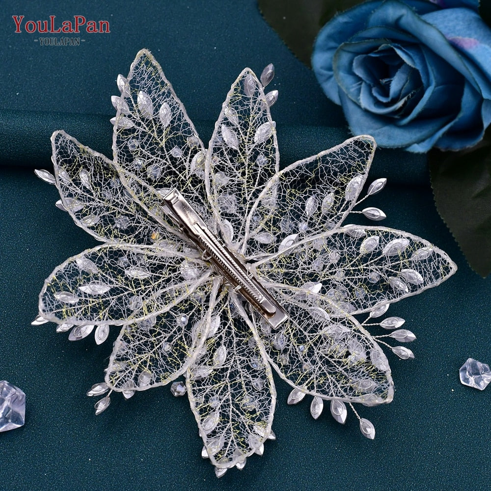 YouLaPan HP217 Wedding Floral Headpieces with Duckbill Clip