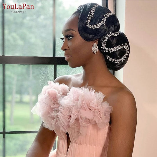 Youlapan Hp394 Crystal and Rhinestone Bohemian Bridal Hair Accessories