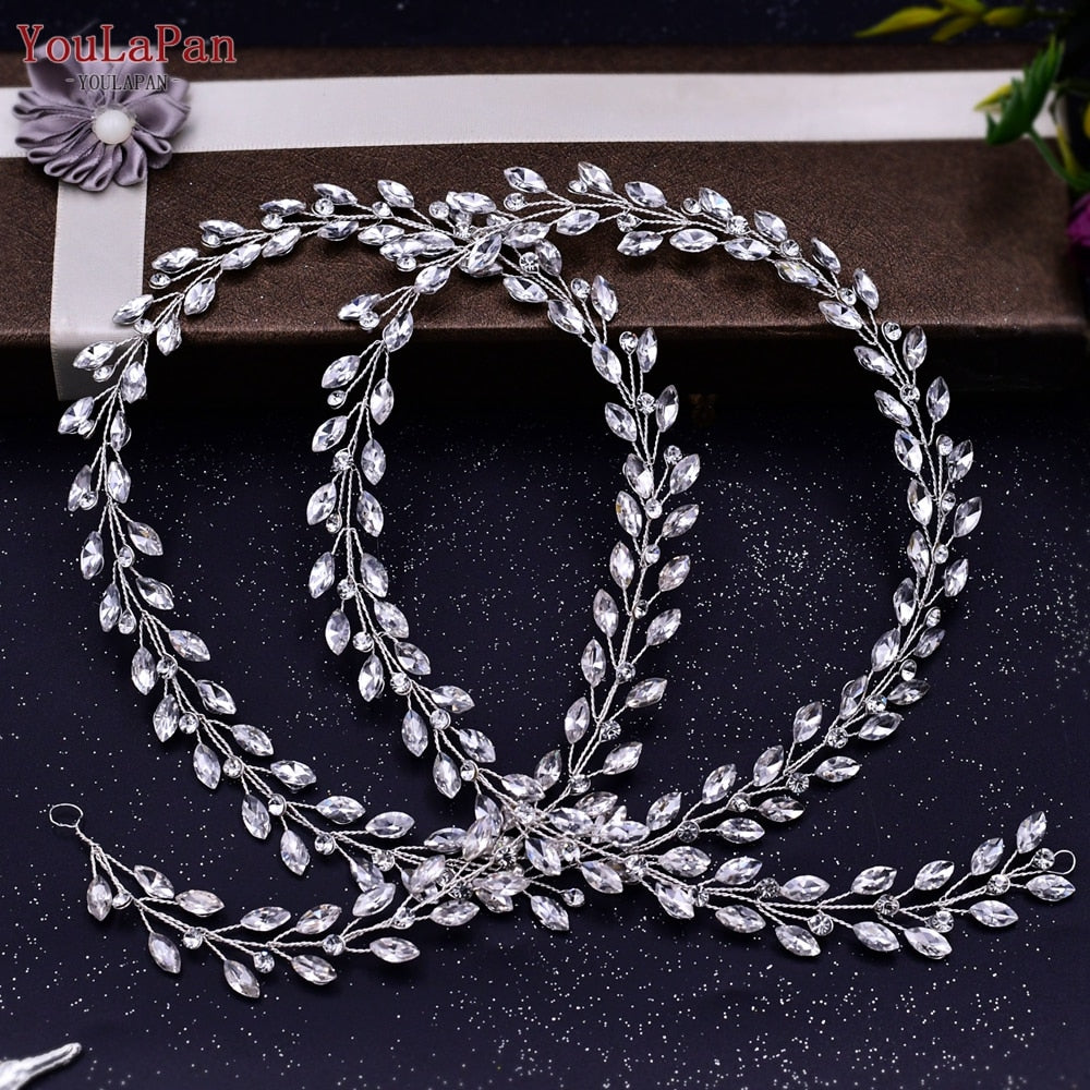 Youlapan Hp394 Crystal and Rhinestone Bohemian Bridal Hair Accessories