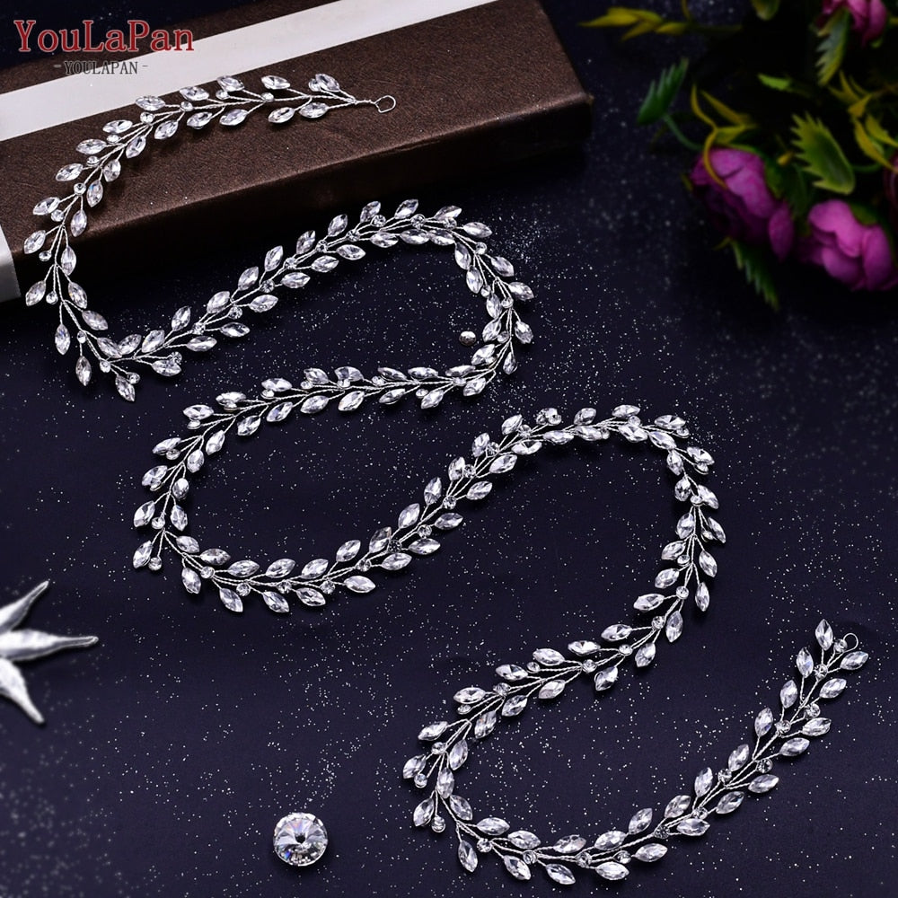 Youlapan Hp394 Crystal and Rhinestone Bohemian Bridal Hair Accessories