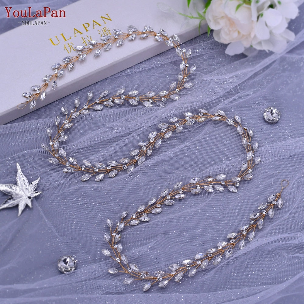 Youlapan Hp394 Crystal and Rhinestone Bohemian Bridal Hair Accessories
