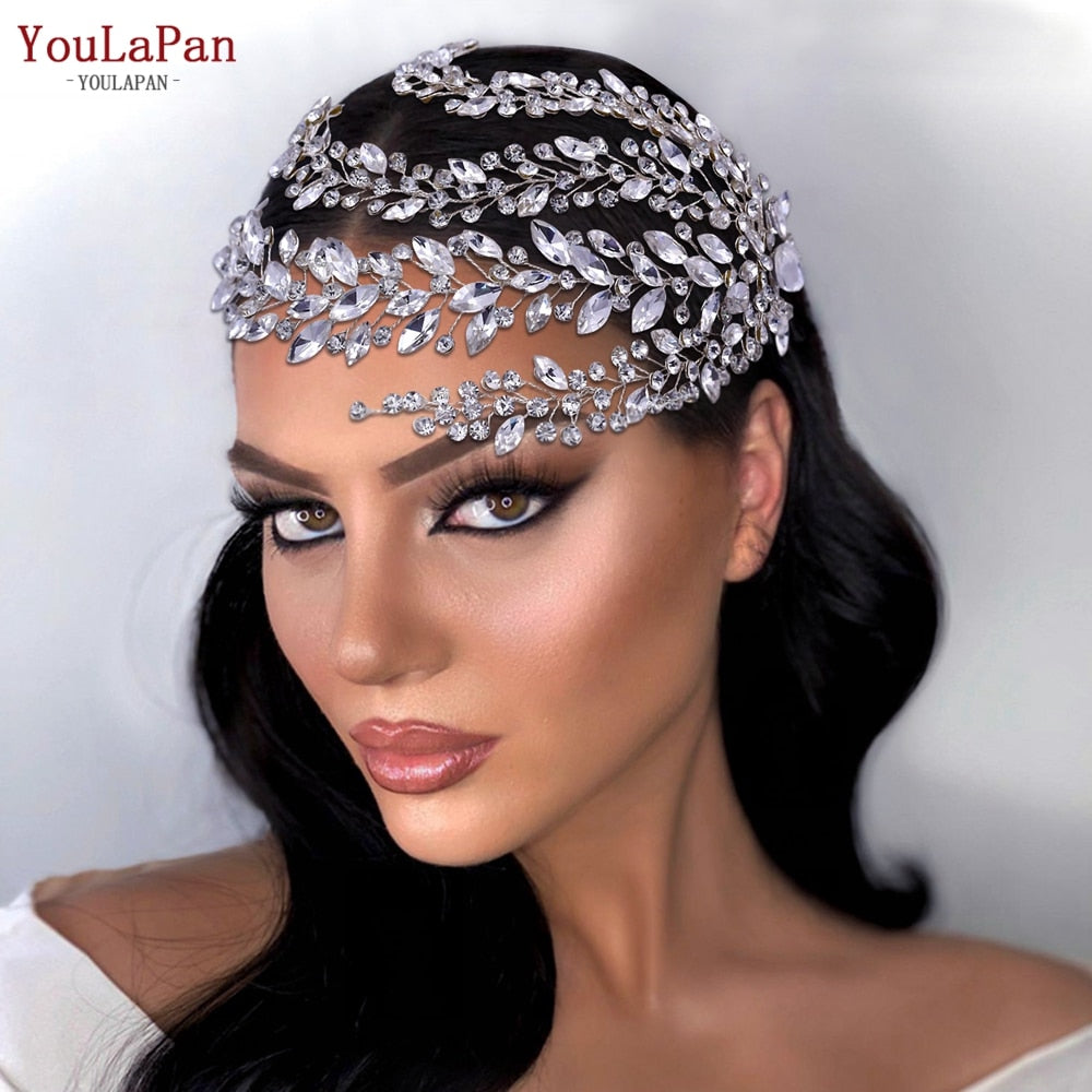 YouLaPan HP458 Luxury Rhinestone Bridal Hair Vine with Comb
