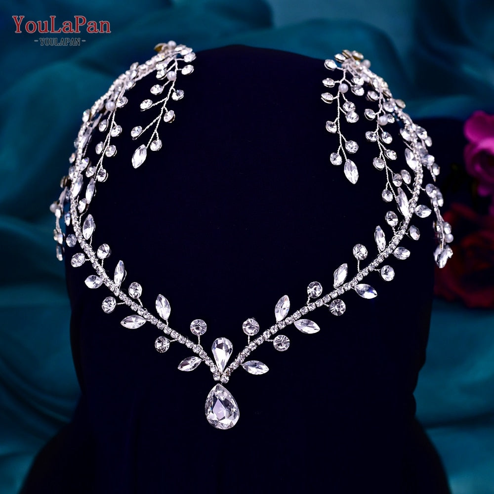 Youlapan Hp466 Rhinestone Wedding Forehead Headbands
