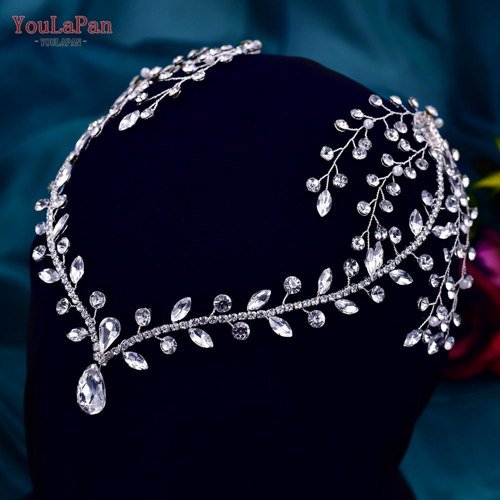 Youlapan Hp466 Rhinestone Wedding Forehead Headbands