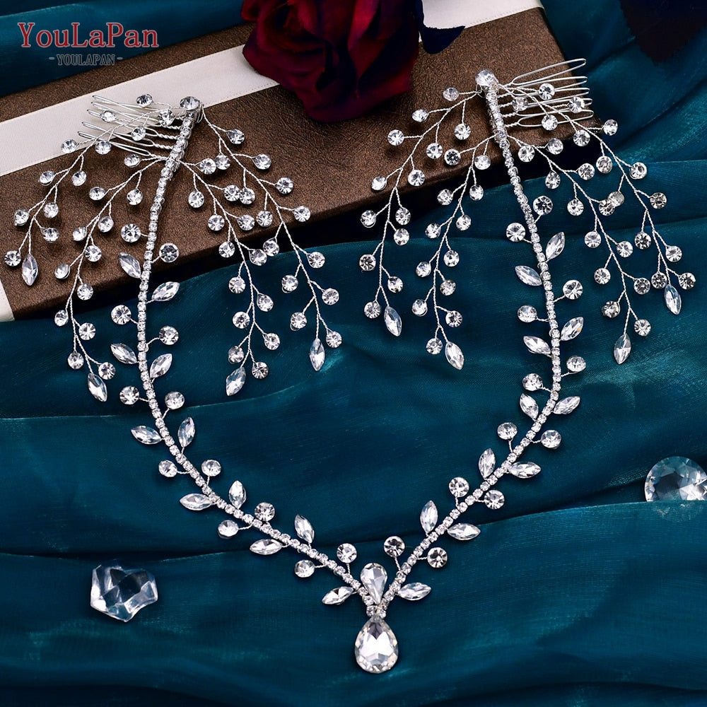 Youlapan Hp466 Rhinestone Wedding Forehead Headbands