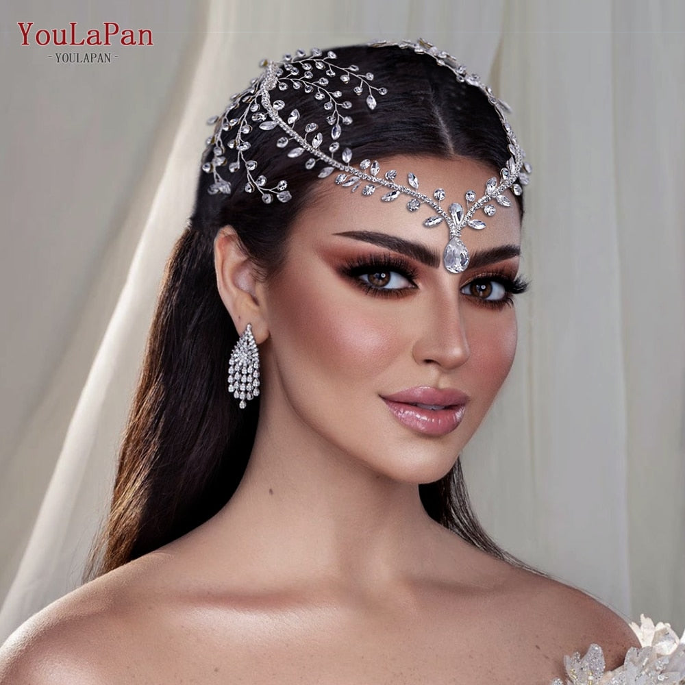 Youlapan Hp466 Rhinestone Wedding Forehead Headbands