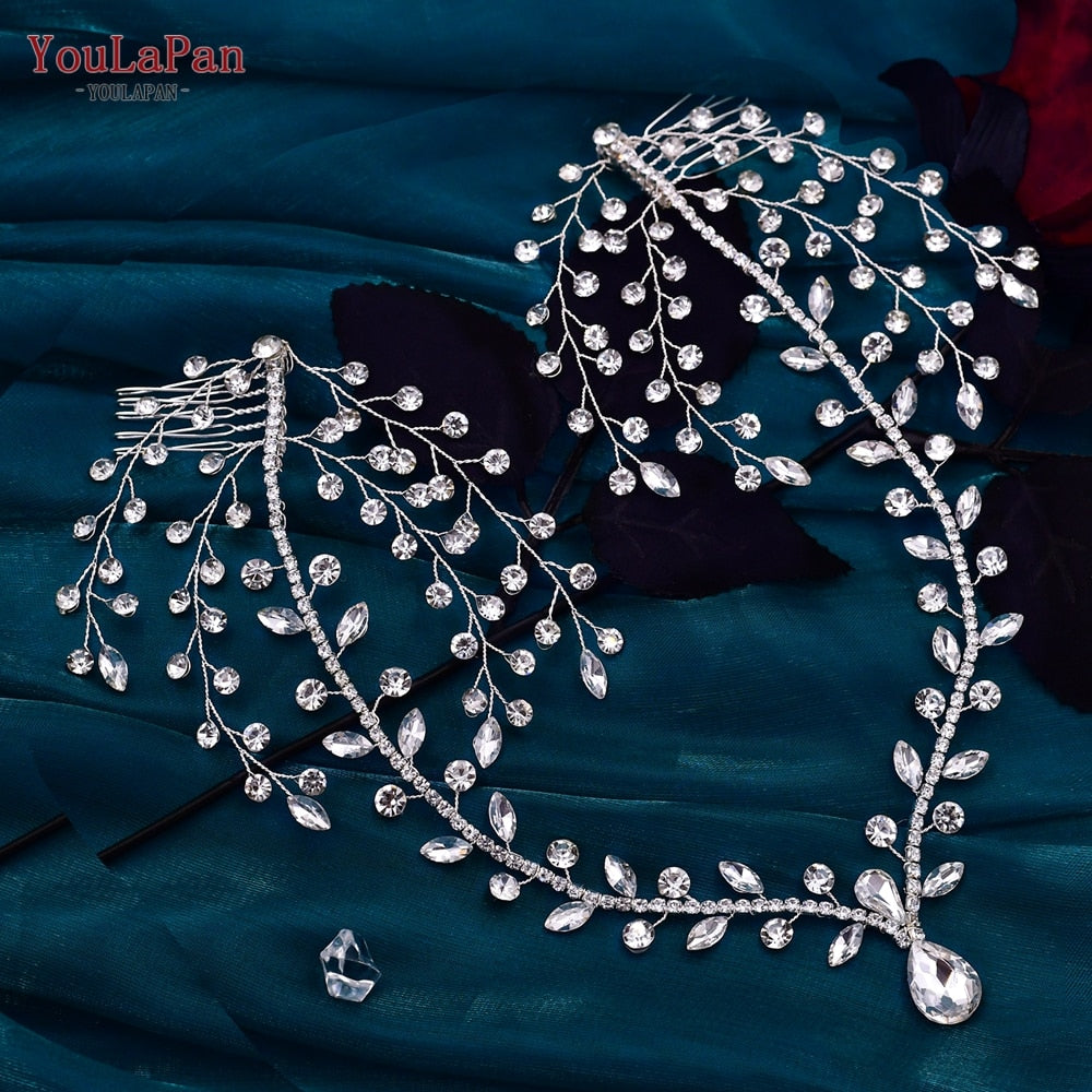 Youlapan Hp466 Rhinestone Wedding Forehead Headbands