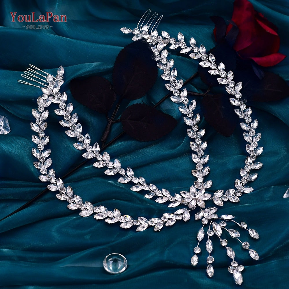 YouLaPan HP469 Bridal Headband with Combs