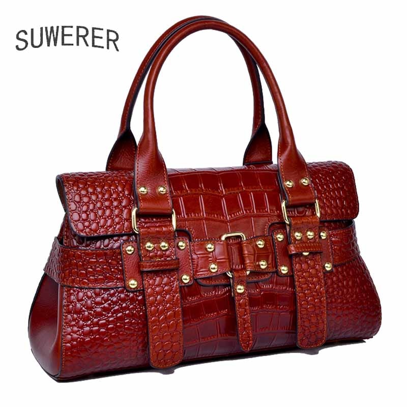 SUWERER luxury bag Genuine Leather handbag