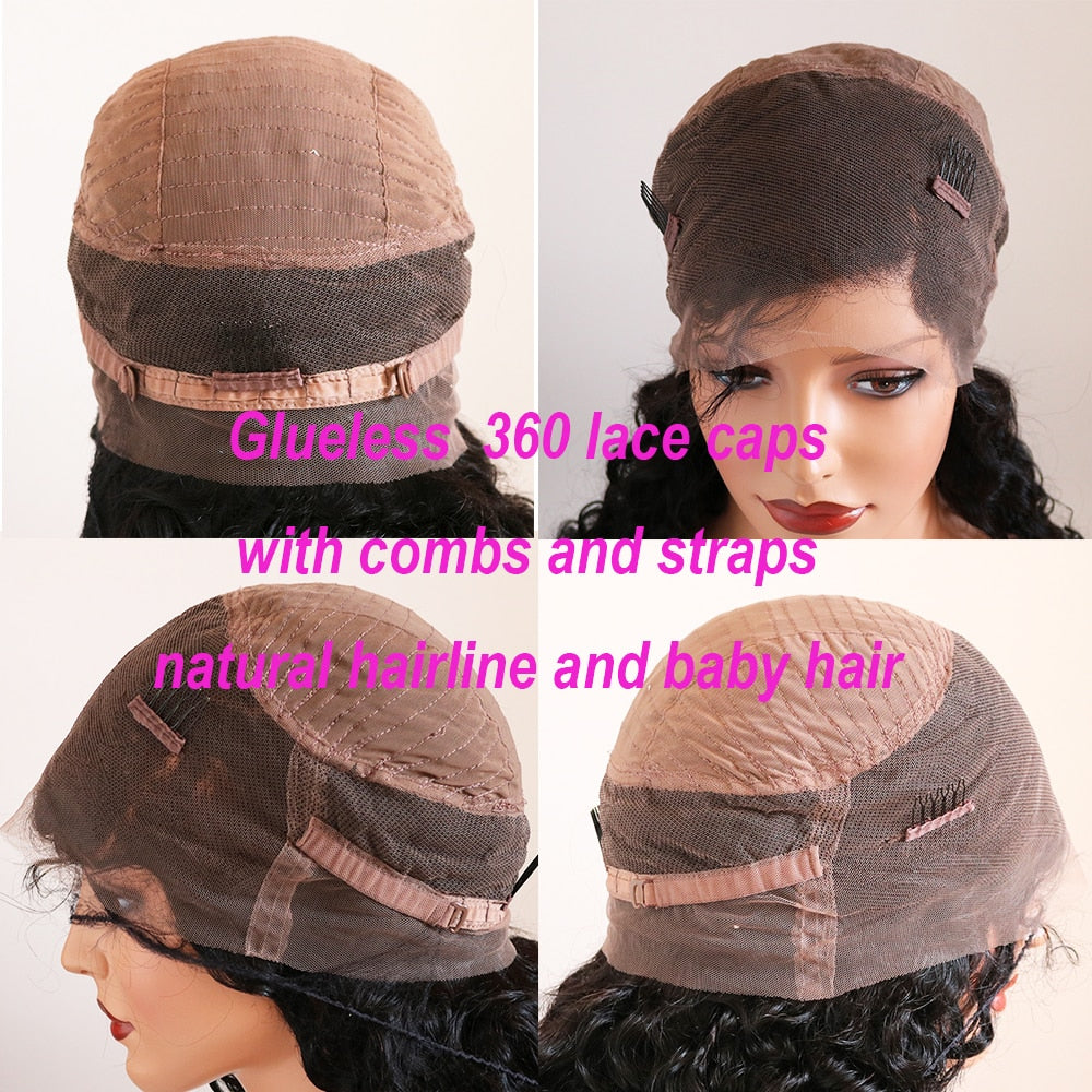 Ombre Honey Blonde Ponytail Yaki Straight HD Lace Pre-Plucked Human Hair Glueless Kinky Straight Wig