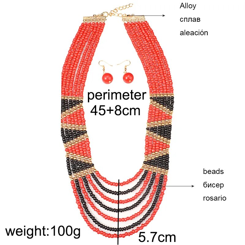 UDDEIN African bead jewelry sets