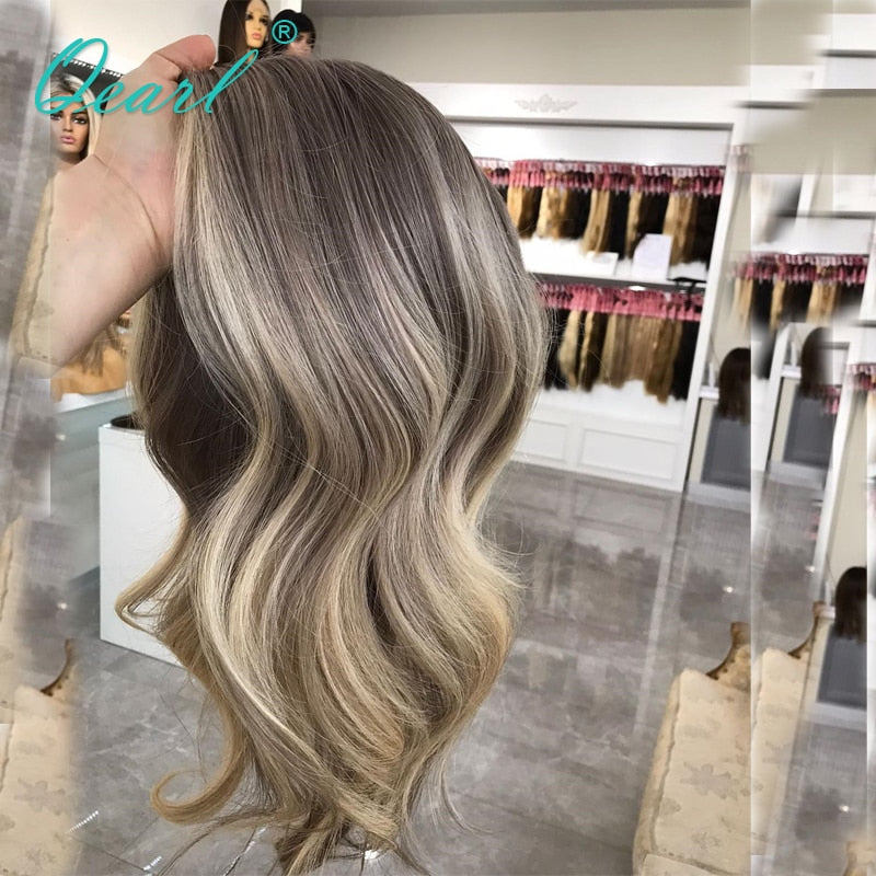 Ash Brown Light Blonde Balayage Full Lace Wig Real Wigs Human Hair Lace Frontal Wigs Sale for Women Glueless Loose WAve Qearl
