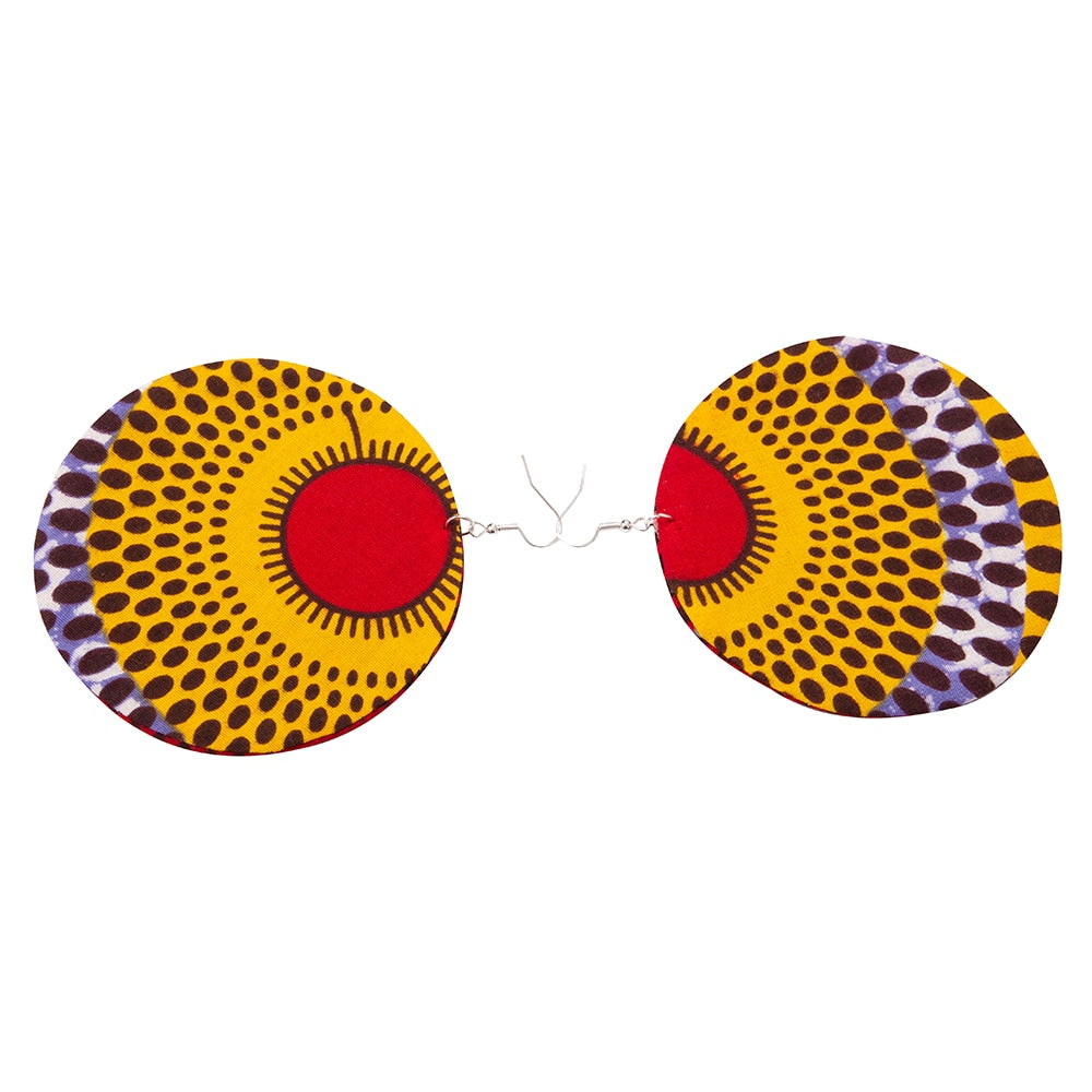 Handmade African Ankara Wax Fabric  Necklace and Earrings Set