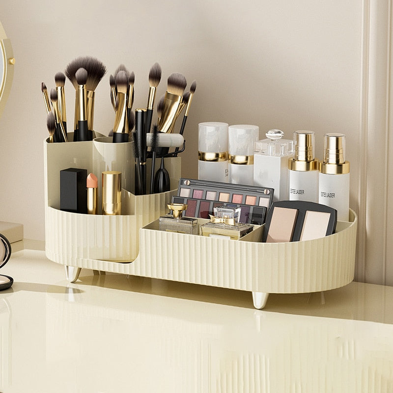 Desktop Cosmetic Organizer for Brushes 360° Rotating Makeup Brush Holder
