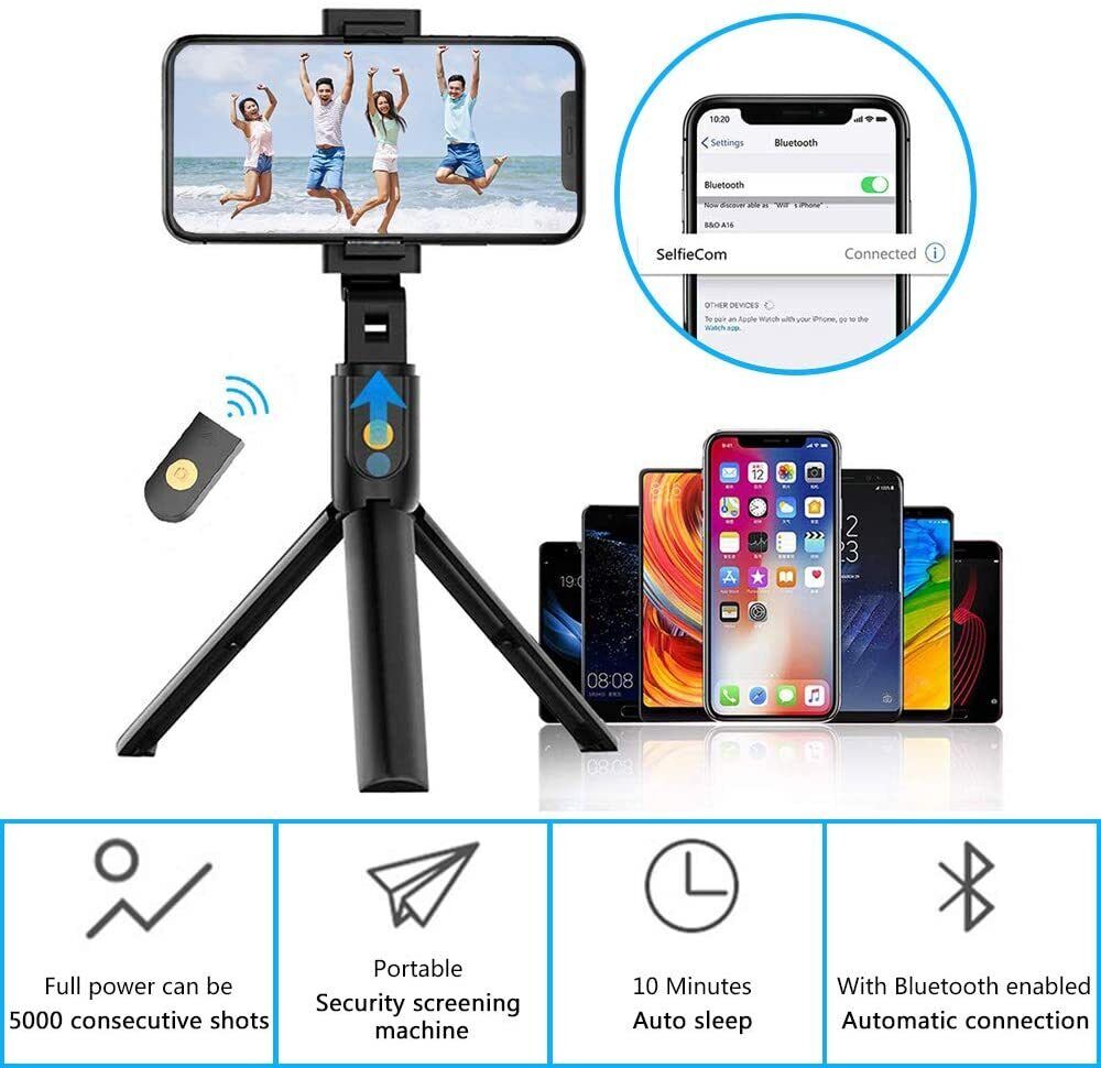 Extendable Selfie Stick Monopod Tripod Wireless Remote Shutter For Cell Phone - your-beauty-matters