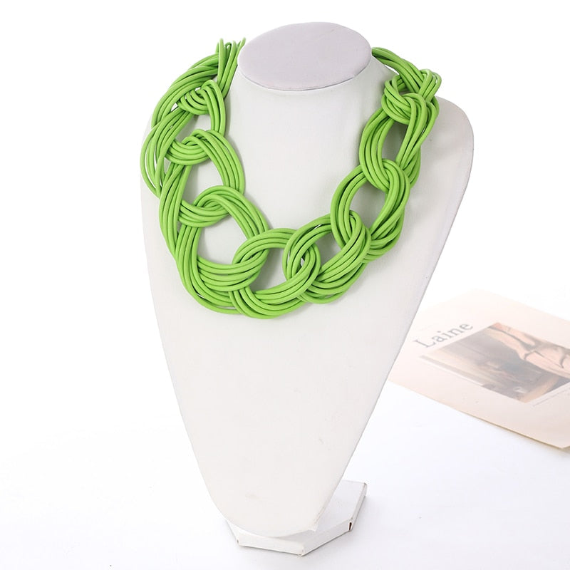 Handmade Necklace Gothic Necklaces with Unique Silicone Rubber Rope Chain