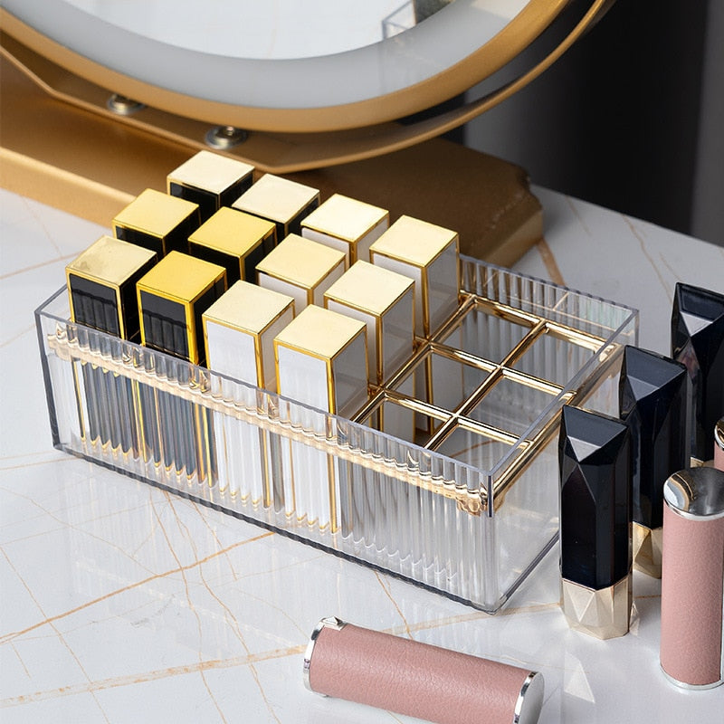 Clear 18 Grid Lipstick Storage Box Makeup Organizer Storage Box