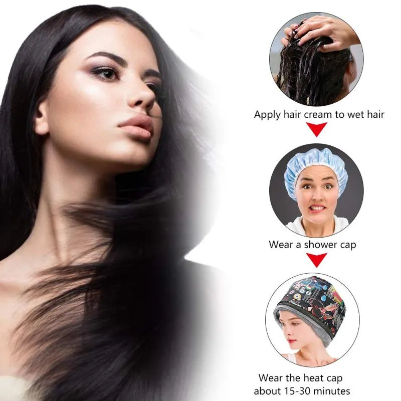 Adjustable Hair Steamer Dryers Cap PU+PVC Liner