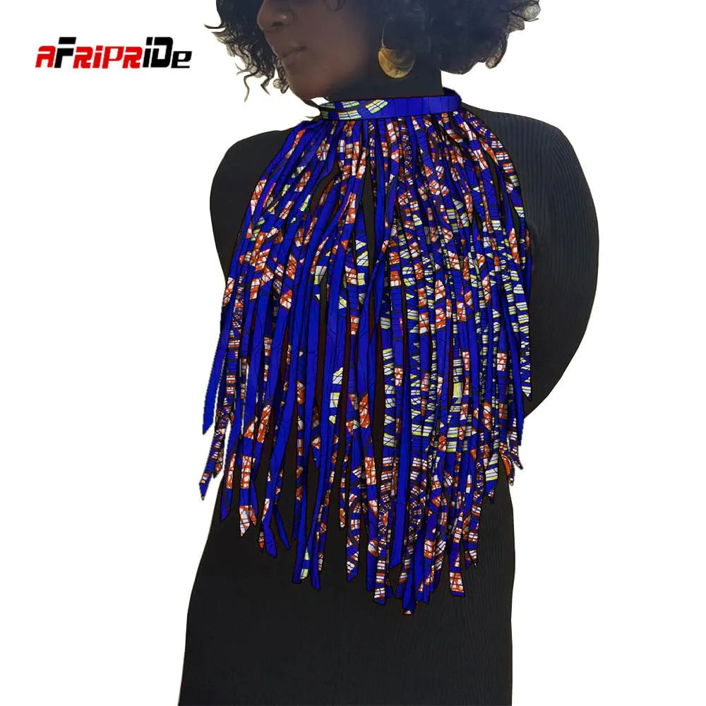 African Print Tassel Necklace