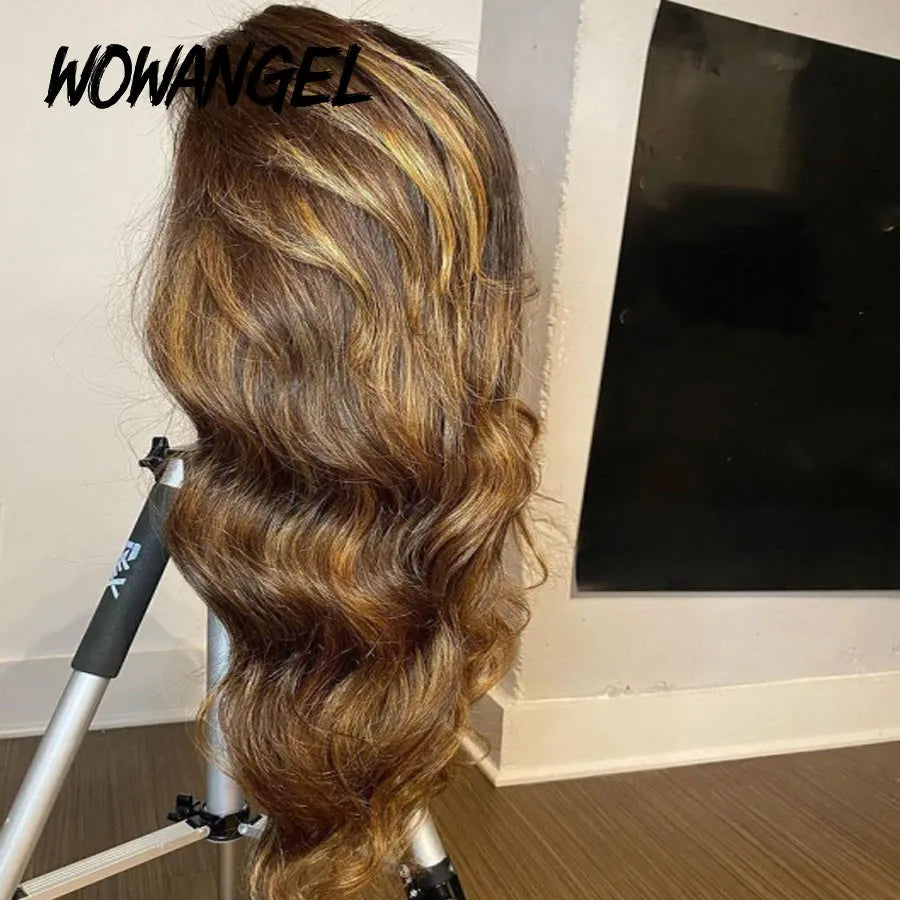 Wowangel Real HD Lace Front Human Hair Wave Closure Wig Pre Plucked