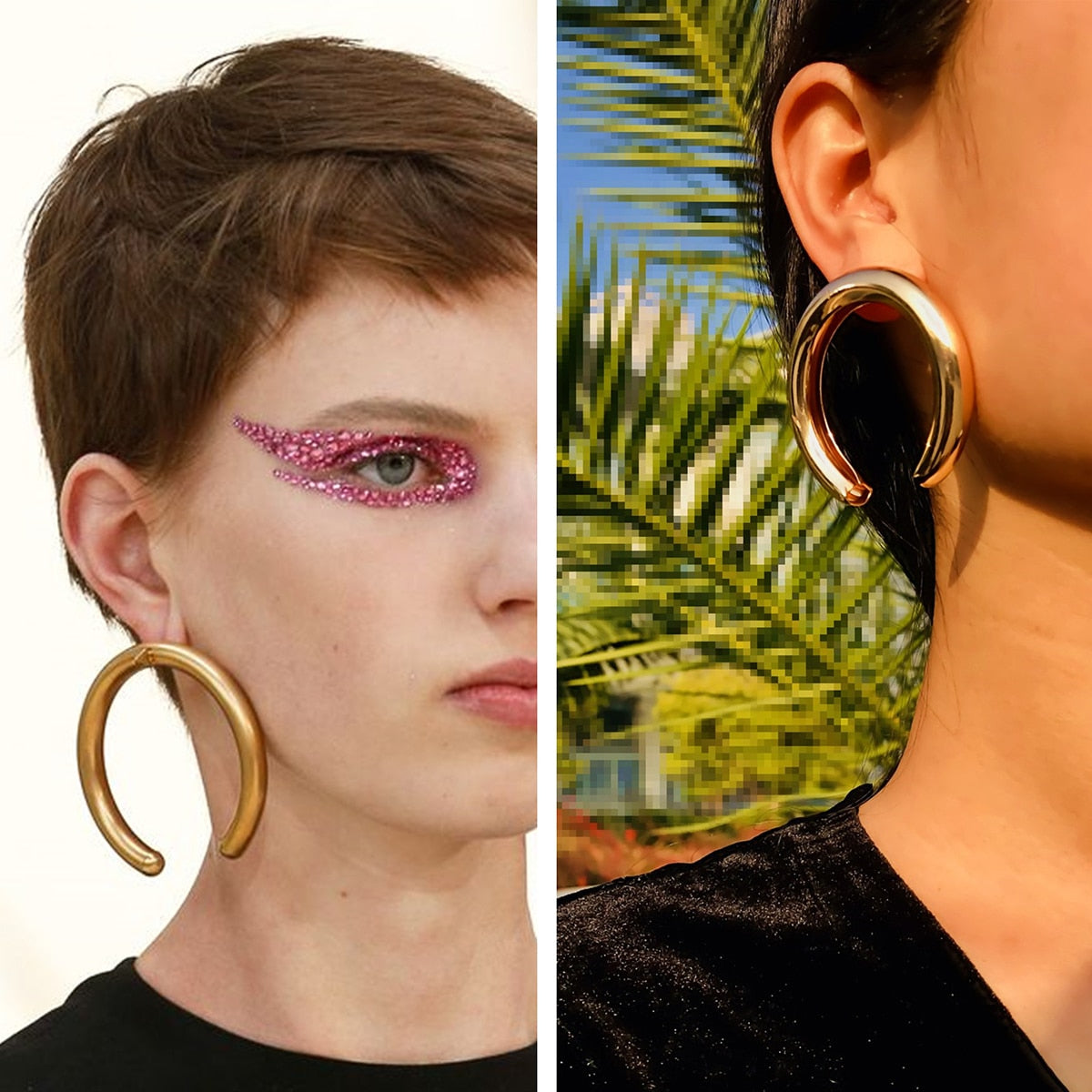 AENSOA Trendy Big Open Round Drop Earrings