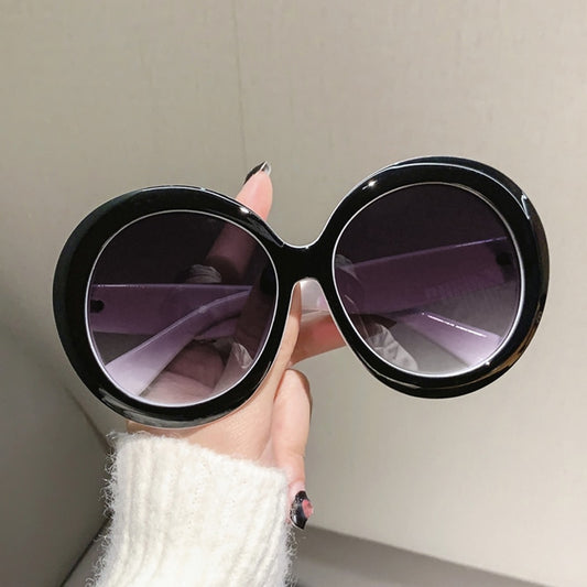 KAMMPT Oversized Round Sunglass Trendy Vintage Gradient Luxe Style