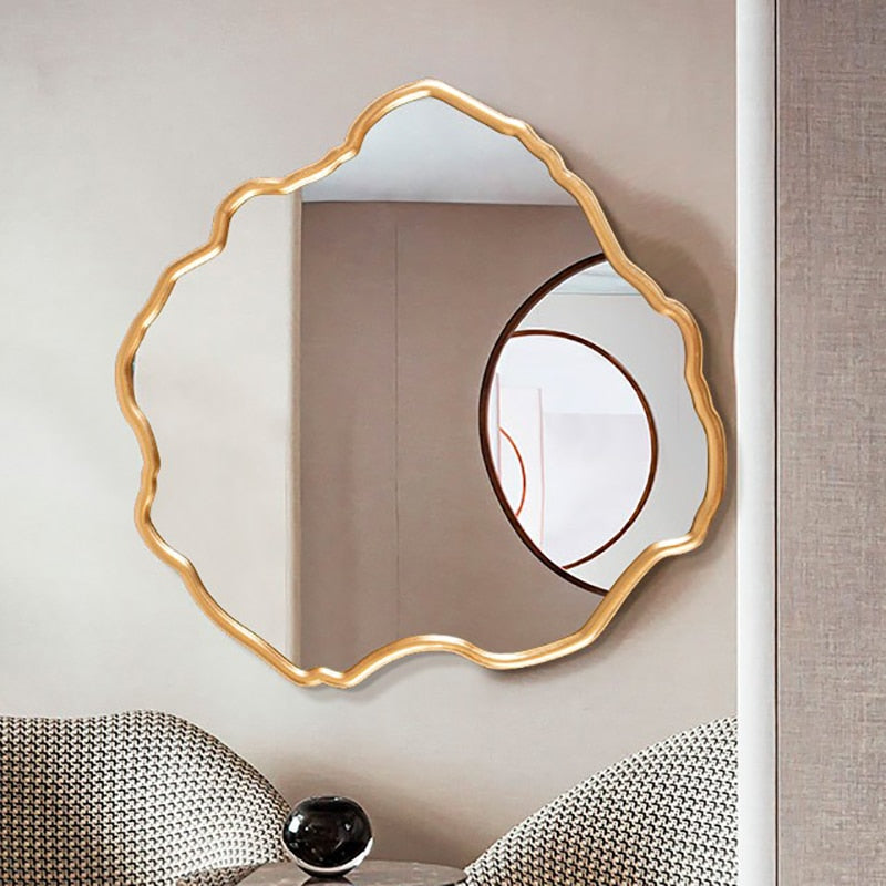 Toilet Large Model Wall Decorative Mirror Makeup Crafts Vanity Aesthetic Shower Mirror Golden Espejo Pared Home Styling YX50DM