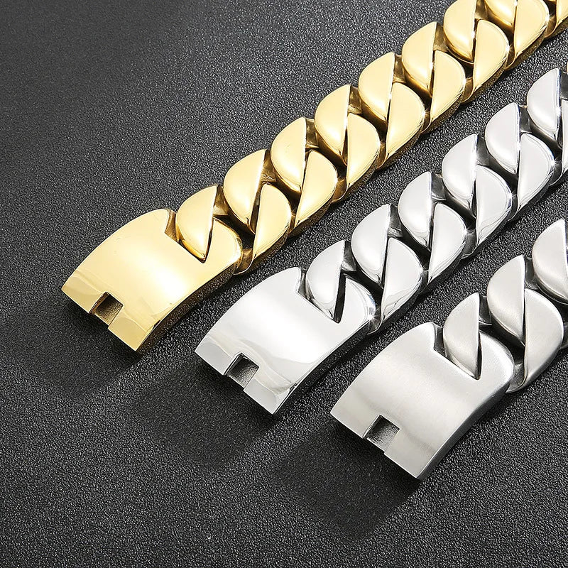 SDA 26/32mm Width Big Thick Cuban Link Chain Bracelets and Necklaces