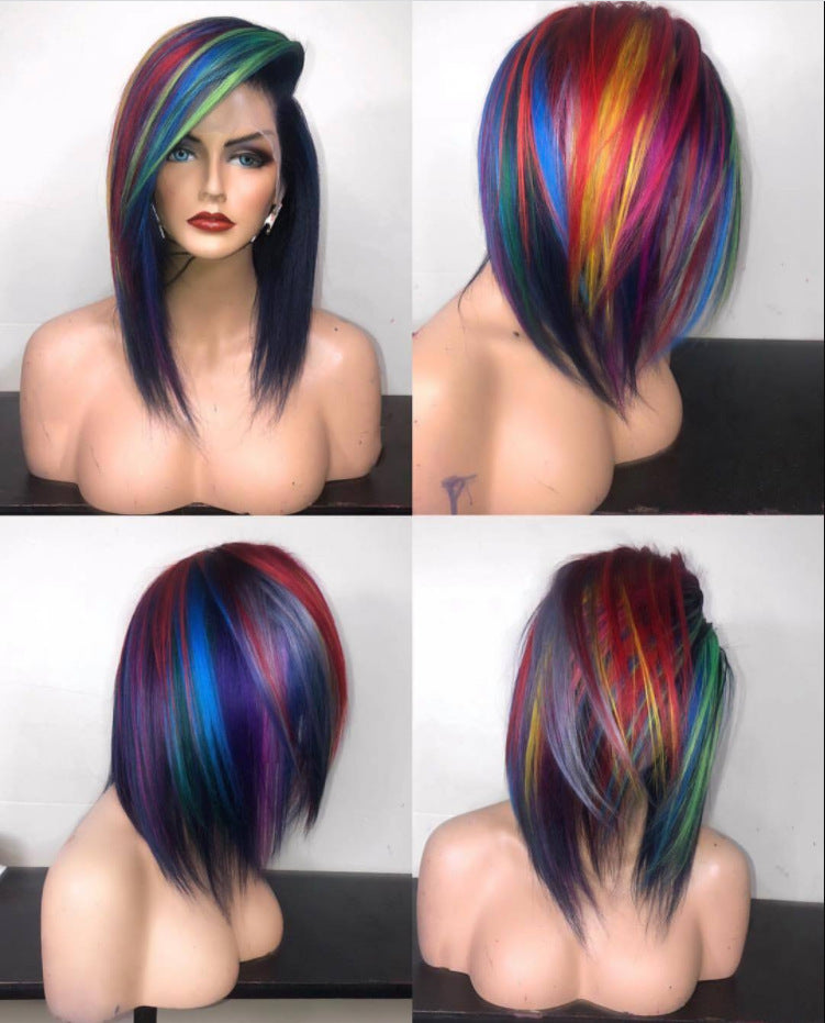 Mixed Color COSPLAY High Temperature Silk Rose Mesh Wig Wig - your-beauty-matters