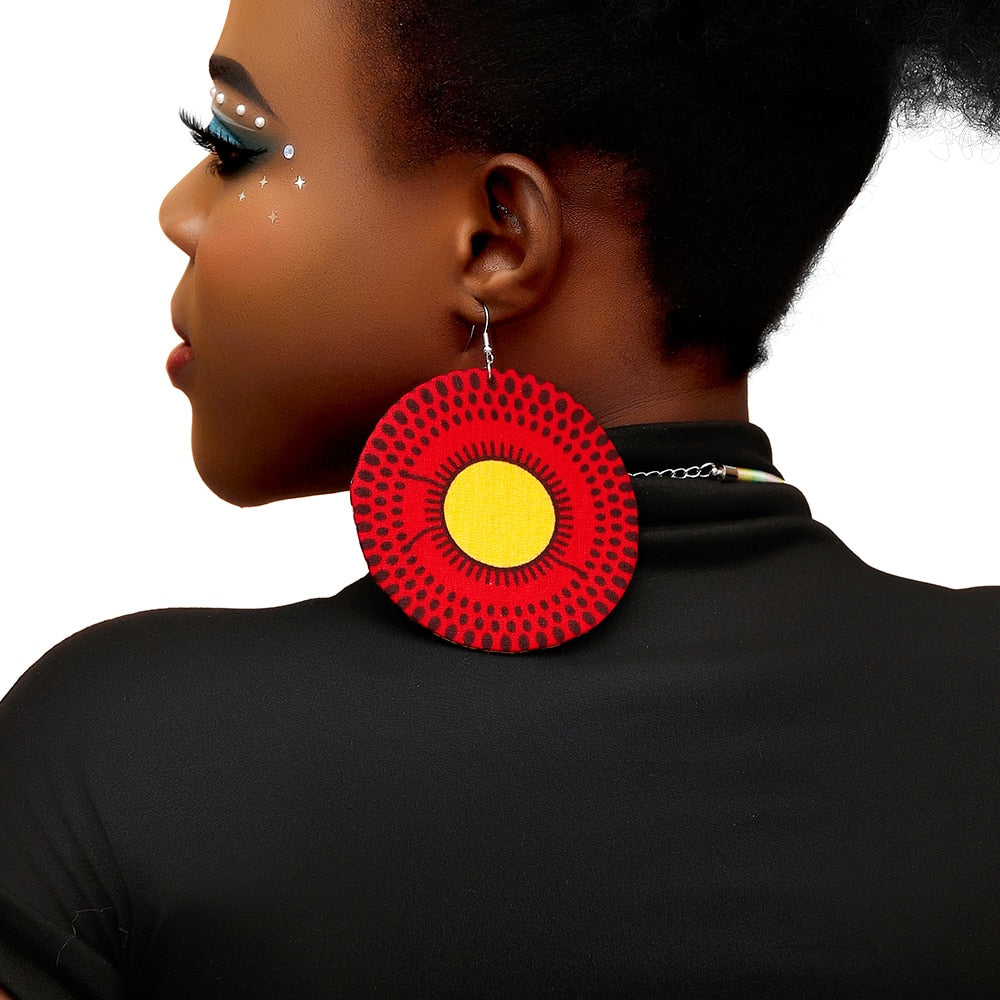 Handmade African Ankara Wax Fabric  Necklace and Earrings Set