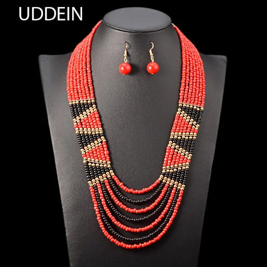 UDDEIN African bead jewelry sets