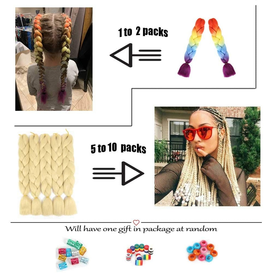 Dream Like 24 inch Ombre Color Synthetic Hair Braids Pre Stretched Wholesale Jumbo Braiding KaneKalon Hair Extensions 100g/pcs| |