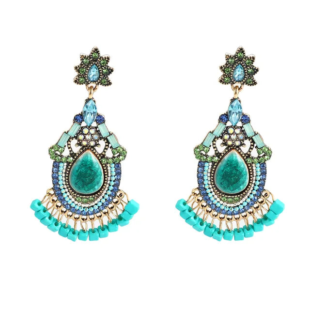 Retro Exotic Ethnic Bohemian Necklace and Earrings