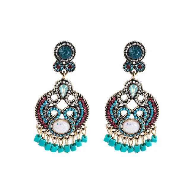 Retro Exotic Ethnic Bohemian Necklace and Earrings