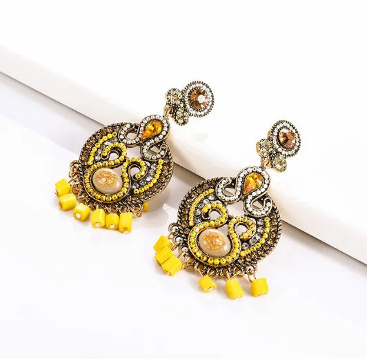 Retro Exotic Ethnic Bohemian Necklace and Earrings