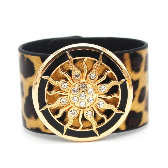 Punk Wide Leather Wristband Cuff Wrap Bracelets