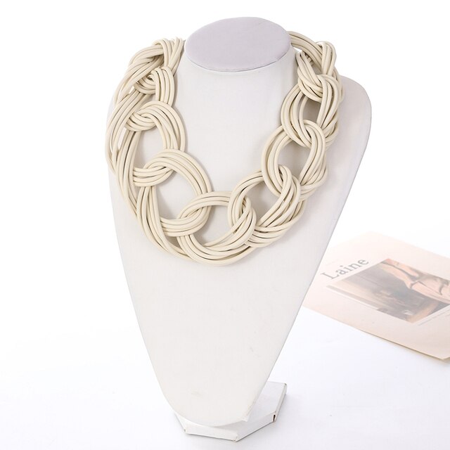Handmade Necklace Gothic Necklaces with Unique Silicone Rubber Rope Chain