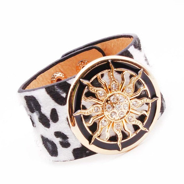 Punk Wide Leather Wristband Cuff Wrap Bracelets