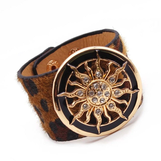 Punk Wide Leather Wristband Cuff Wrap Bracelets